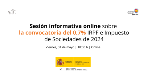 Sesión informativa online de la convocatoria del 0,7 del IRPD y el Impuesto de Sociedades