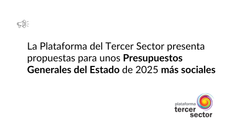 La Plataforma del Tercer Sector presenta propuestas para unos Presupuestos Generales del Estado de 2025 más sociales. Logo Plataforma del Tercer Sector