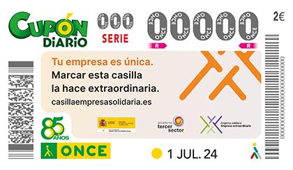 Cupón Diario de la ONCE_Casilla Empresa Solidaria 2024